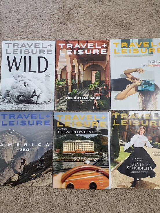 Other - Travel + Leisure Magazine Lot Of 6 Apr to Sep 2026 Issues For Travel Enthusiasts
